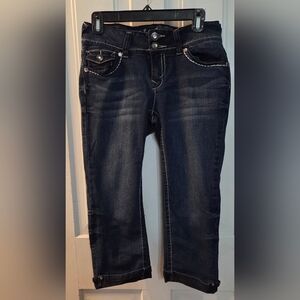 Wallflower Dark Indigo Capri Jeans